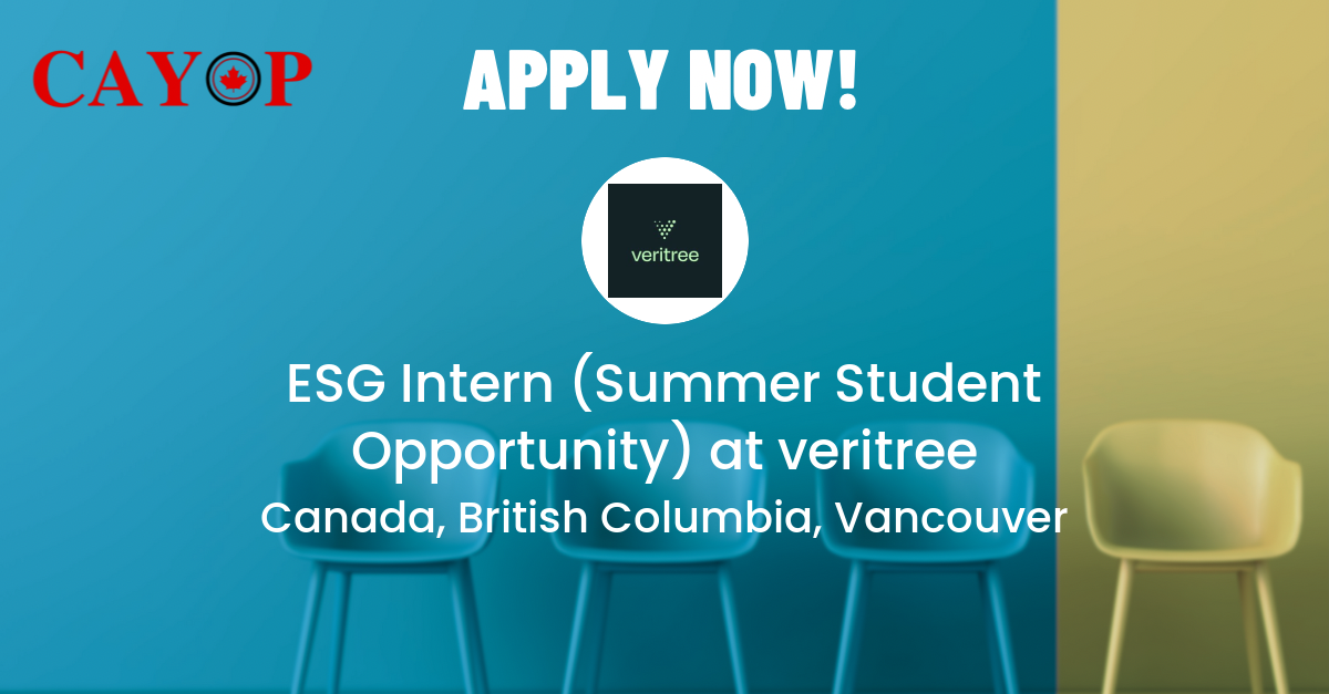 ESG Intern (Summer Student Opportunity) at veritree CAYOP Canadian